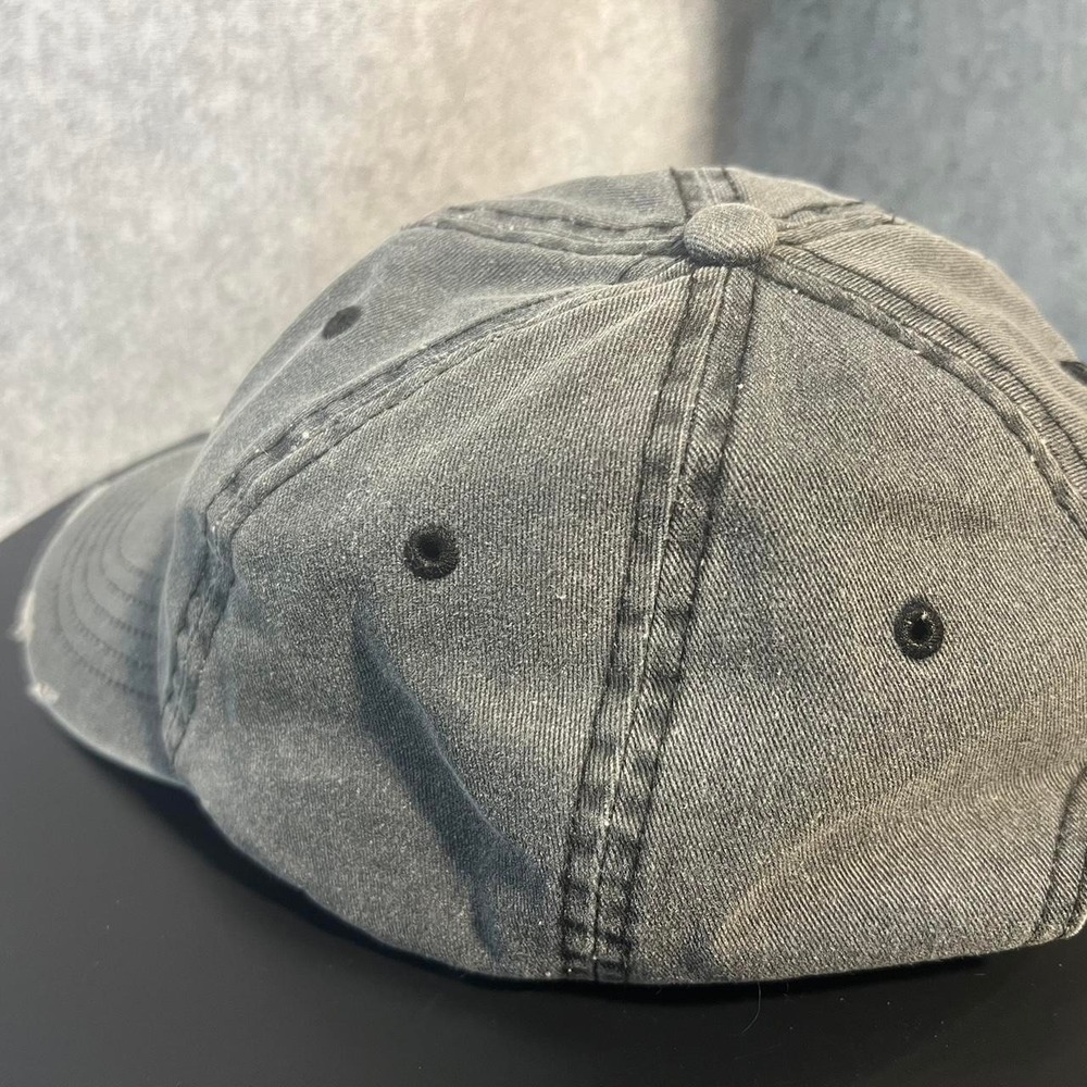 Harley Davidson Mens Distressed Genuine Motor Oil Biker Trucker Hat Grey Black - Picture 3 of 8